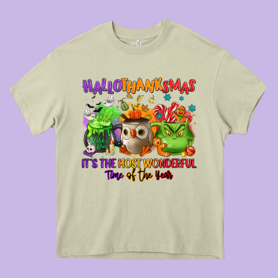 Hallothanksmas Heavy Core Tee Designed By Nancycooperartshop
