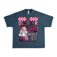 Midnight Navy pink ghost breast cancer awareness Urban Heavy Tee - LillyAllenDesigns