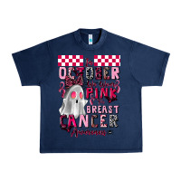 Navy pink ghost breast cancer awareness Urban Heavy Tee - LillyAllenDesigns