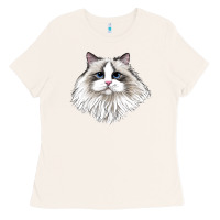 Bone Ragdoll Face Cat Ladies Tee - LillyAllenDesigns