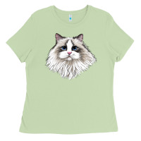 Matcha Ragdoll Face Cat Ladies Tee - LillyAllenDesigns