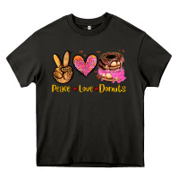 Asphalt peace love donuts Heavy Core Tee - AdoDesignShop