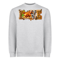 Heather Grey Love with Turkey Heavyweight Sweatshirt - texasbilliewilder
