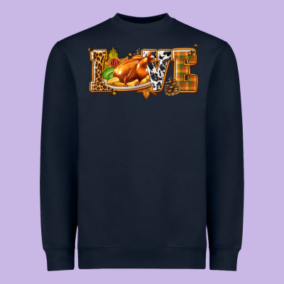 Love With Turkey Heavyweight Sweatshirt Designed By Texasbilliewilder