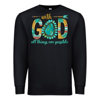 Black with god all things are possible with turquoise gemstone bbs Premium Sweatshirt - BundleAndBundleShop
