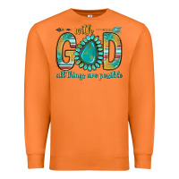 Carrot with god all things are possible with turquoise gemstone bbs Premium Sweatshirt - BundleAndBundleShop