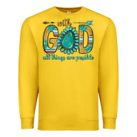 Lemon with god all things are possible with turquoise gemstone bbs Premium Sweatshirt - BundleAndBundleShop