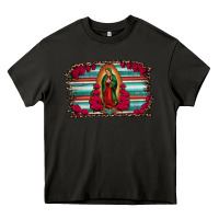 Asphalt lady of guadalupe serape and roses Heavy Core Tee - Jasminsmagicworld