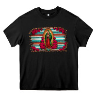 Black lady of guadalupe serape and roses Heavy Core Tee - Jasminsmagicworld
