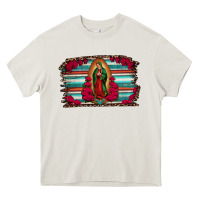 Cream lady of guadalupe serape and roses Heavy Core Tee - Jasminsmagicworld
