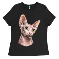 Black Sphynx Cat Ladies Tee - LillyAllenDesigns