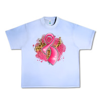 Breast Cancer Awareness Ribbon With Glitter Pink L Urban Heavy Tee | Teevron