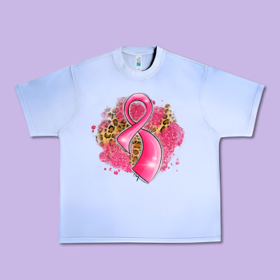 Breast Cancer Awareness Ribbon With Glitter Pink L Urban Heavy Tee Designed By Lillyallendesigns
