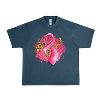 Midnight Navy breast cancer awareness ribbon with glitter pink l Urban Heavy Tee - LillyAllenDesigns
