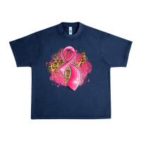 Navy breast cancer awareness ribbon with glitter pink l Urban Heavy Tee - LillyAllenDesigns