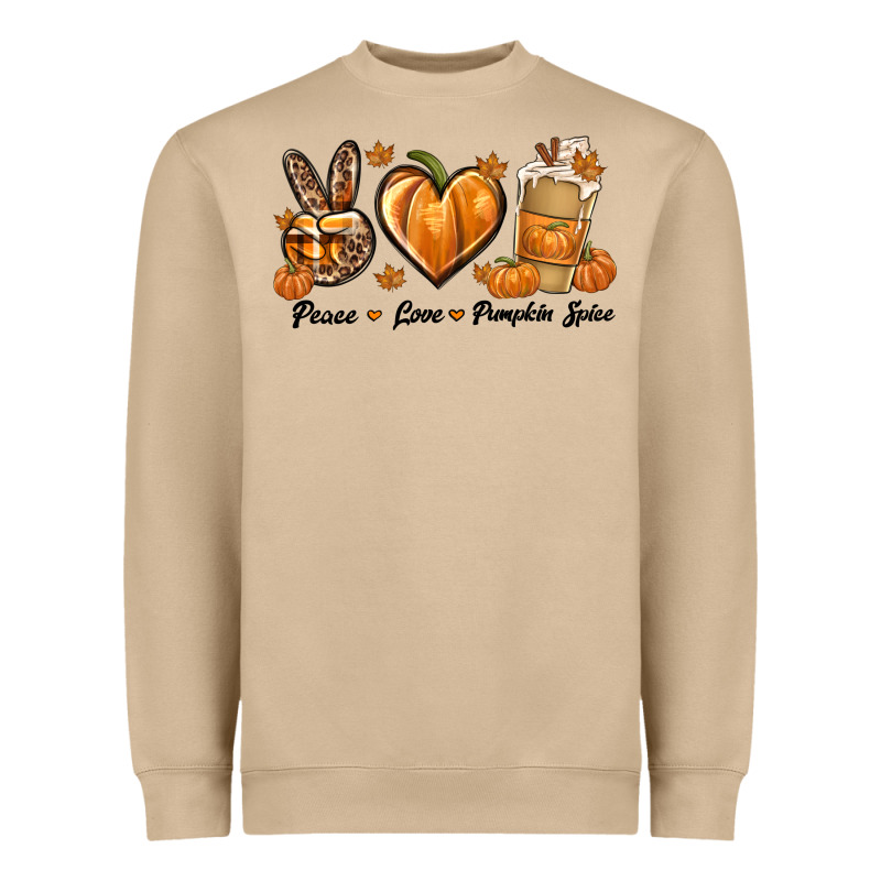 Peace Love Pumpkin Spice Heavyweight Sweatshirt by texasbilliewilder | Teevron