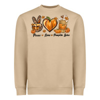Mushroom Peace Love Pumpkin Spice Heavyweight Sweatshirt - texasbilliewilder