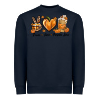 Navy Peace Love Pumpkin Spice Heavyweight Sweatshirt - texasbilliewilder
