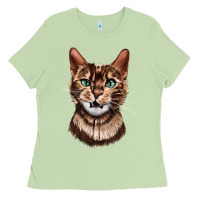 Matcha Bengal Cat Face Ladies Tee - LillyAllenDesigns