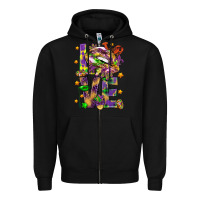 Black Mardi Gras love lips Zipper Hoodie - HowdyJamesFarm