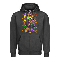 Charcoal Heather Mardi Gras love lips Zipper Hoodie - HowdyJamesFarm