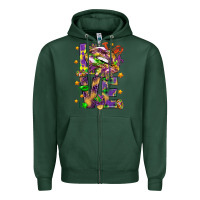 Sports Green Mardi Gras love lips Zipper Hoodie - HowdyJamesFarm