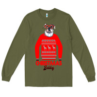 Army Green Christmas Buldog Long Sleeve Tee - Bettercallsaul