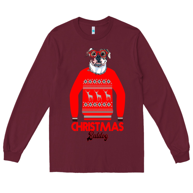 Christmas Buldog Long Sleeve Tee by Bettercallsaul | Teevron