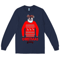 Navy Christmas Buldog Long Sleeve Tee - Bettercallsaul