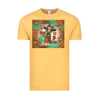 Vintage Mustard Western Hay Fall Cow Vintage Tee - LillyAllenDesigns
