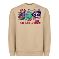 Mushroom Peace love dia de los muertos Heavyweight Sweatshirt - NancyCooperArtShop