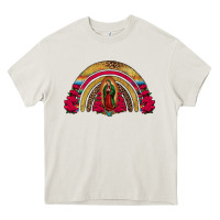 Cream lady of guadalupe rainbow Heavy Core Tee - Jasminsmagicworld