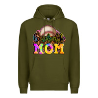 Army Green baseball mom Premium Hoodie - OliviaCreatesArt