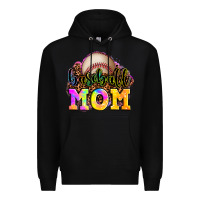 Black baseball mom Premium Hoodie - OliviaCreatesArt