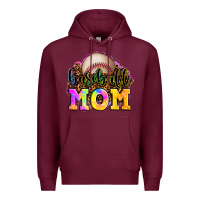 Burgundy baseball mom Premium Hoodie - OliviaCreatesArt