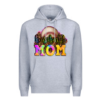 Heather Grey baseball mom Premium Hoodie - OliviaCreatesArt