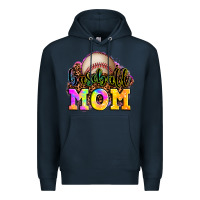 Navy baseball mom Premium Hoodie - OliviaCreatesArt