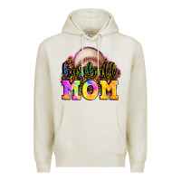 Oatmeal Heather baseball mom Premium Hoodie - OliviaCreatesArt