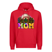 Red baseball mom Premium Hoodie - OliviaCreatesArt