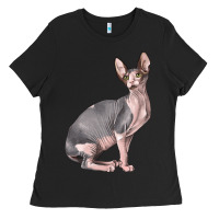 Black Sphynx Cat Ladies Tee - LillyAllenDesigns