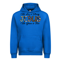 Cobalt His Love is Strong Jesus His Grace is Free Urban Hoodie - CowhideDigitalArt