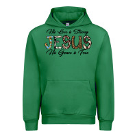 Emerald His Love is Strong Jesus His Grace is Free Urban Hoodie - CowhideDigitalArt