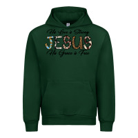Forest Green His Love is Strong Jesus His Grace is Free Urban Hoodie - CowhideDigitalArt