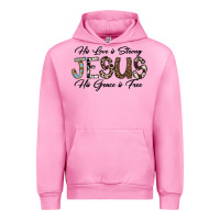Fuchsia Pink His Love is Strong Jesus His Grace is Free Urban Hoodie - CowhideDigitalArt