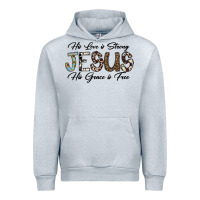 Heather Grey His Love is Strong Jesus His Grace is Free Urban Hoodie - CowhideDigitalArt
