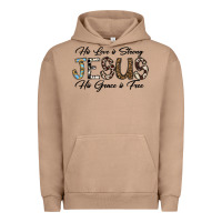 Pigment Burro His Love is Strong Jesus His Grace is Free Urban Hoodie - CowhideDigitalArt