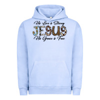Pigment Grape Ice His Love is Strong Jesus His Grace is Free Urban Hoodie - CowhideDigitalArt