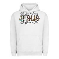 Pigment Lunar Rock His Love is Strong Jesus His Grace is Free Urban Hoodie - CowhideDigitalArt
