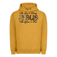 Pigment Peanut Butter His Love is Strong Jesus His Grace is Free Urban Hoodie - CowhideDigitalArt