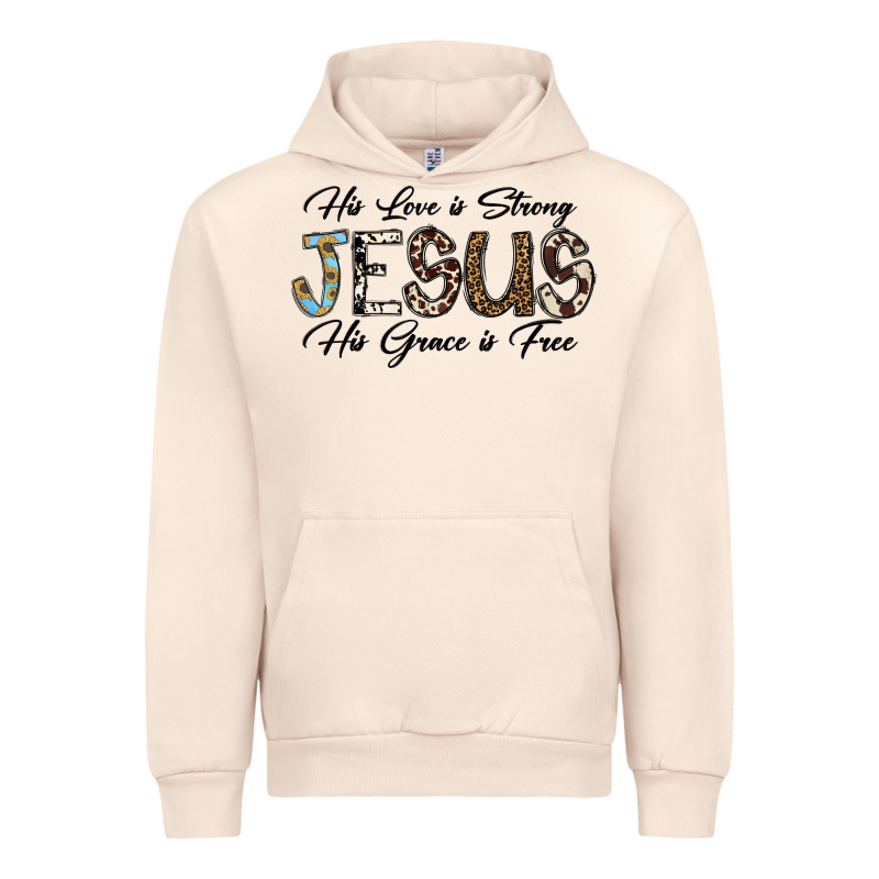 His Love Is Strong Jesus His Grace Is Free Urban Hoodie by CowhideDigitalArt | Teevron